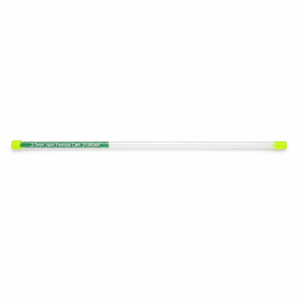 Non-ferrous flexible metal detector test wand for pipeline and free-fall testing