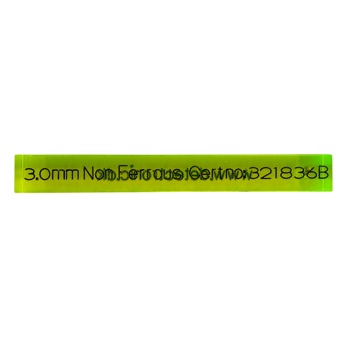 Certified non-ferrous metal detector test wand with colour-coded handle